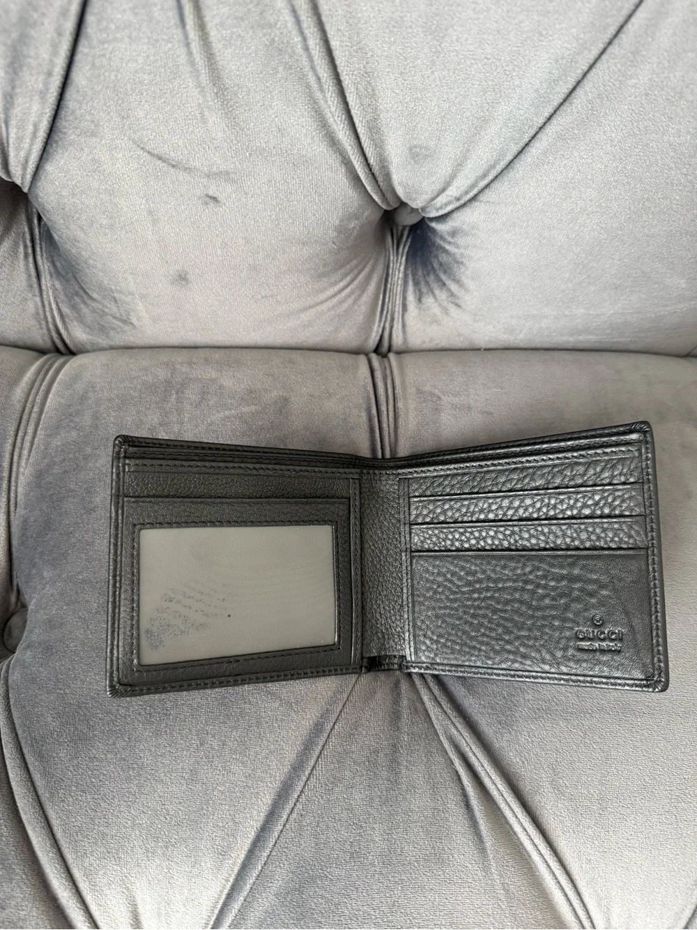 Gucci Black Leather Bifold Wallet with Interlocking GG